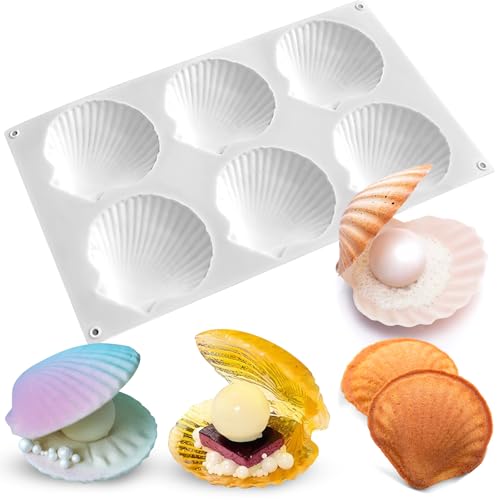 Large Shell Silicone Molds - 6-Cavity Baking & Craft Molds