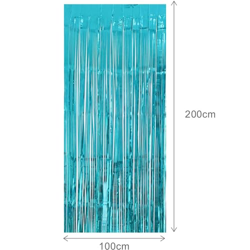 Teal Blue and Black Birthday Party Decorations Set
