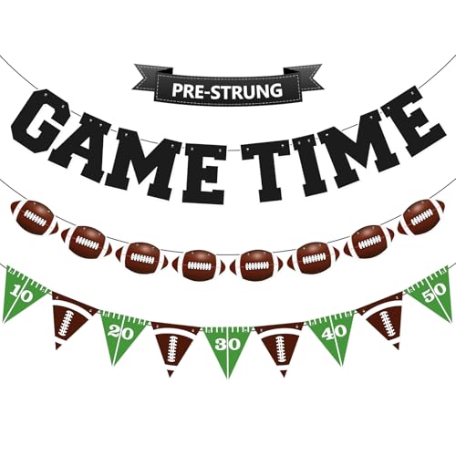 Football Party Banner Set - Pre-Strung Game Time Decorations