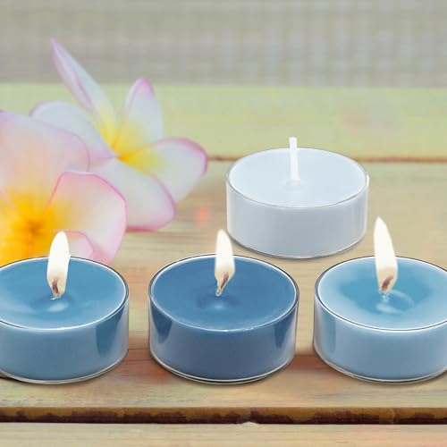 Honoson 12-Pack Gradient Blue Scented Tea Lights - 6 Assorted Fragrances