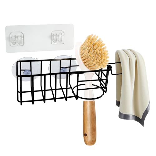 3-in-1 Stainless Steel Kitchen Sink Sponge Holder & Dish Cloth Hanger - 1p