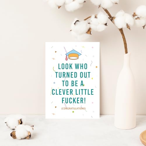 Funny Graduation Card for Him/Her - Humorous Congrats Gift