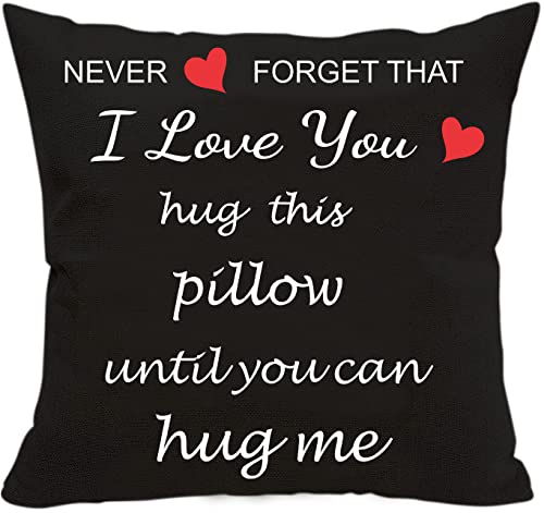 Anrkets Black Two-Sided Printing Pillow Cover - I Love You Gift
