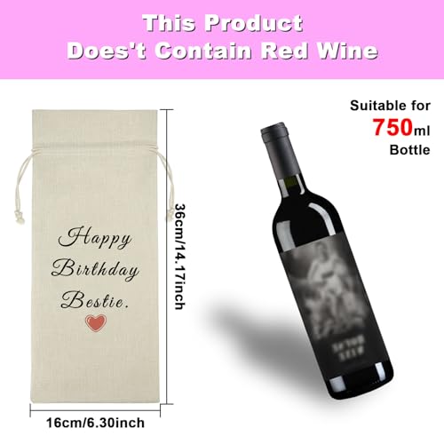 Happy Birthday Bestie Wine Bag | Friendship Gift for Women