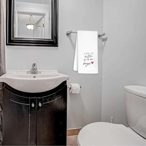 Funny Kitchen Towels - Life is Better with My Boys, 24x16 Inch