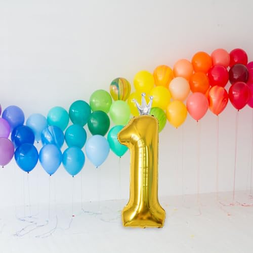 40 Inch Gold Number 3 Crown Balloon for 3rd Birthday & Weddings