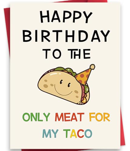 Funny Taco Pun Birthday Card for Husband - 5.3x7.1 Card
