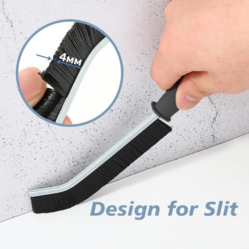 CUNGLIN Crevice Cleaning Brush - Long Handle Narrow Gap Scrubber for Bathroom, Kitchen & Car