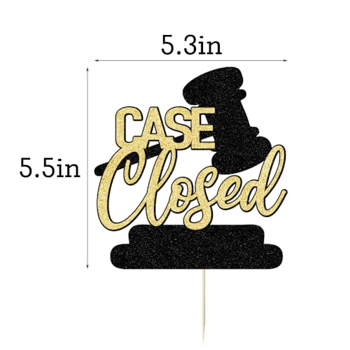 Congrats Lawyer Cake Topper - Black Gold Graduation Decor
