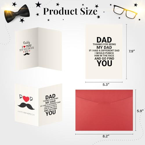 Funny Beard Father's Day Greeting Card with Envelope for Dad