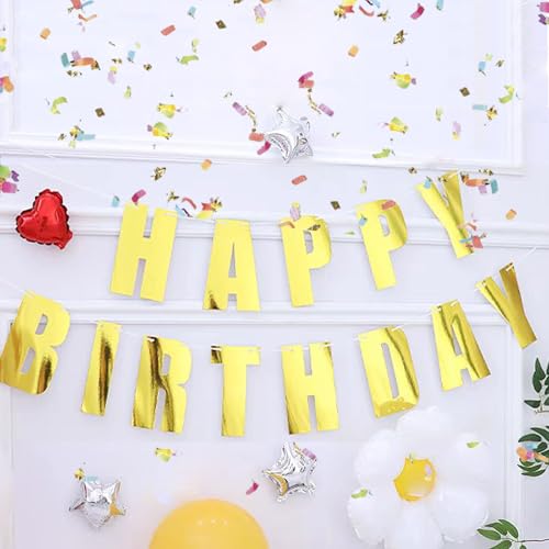 Customizable Happy Birthday Banner - Bright Golden Party Decoration