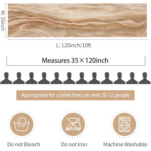 Champagne Gold Boho Cheesecloth Table Runner 120 Inch 3-Pack - Summer Wedding Party Decor