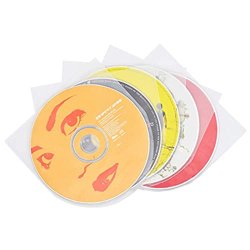 100PCS CD/DVD Inner Sleeves - Transparent Plastic Protection