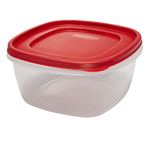 Rubbermaid Easy Find Lids Food Storage Container, 14 Cup, Stackable Square