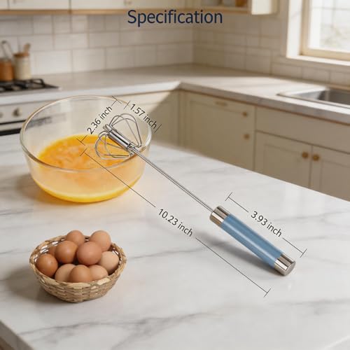 Stainless Steel Mini Hand Push Whisks - 2 Pack Egg Beater Set