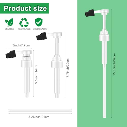 2-Pack White Syrup Pump Dispensers for 750ml Glass Bottles