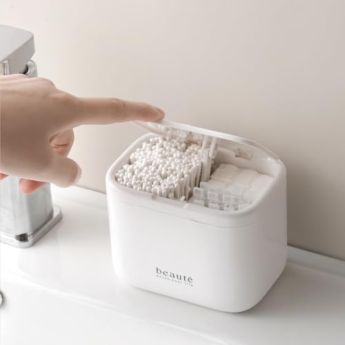 Wall-Mounted Pop-Up Q-Tip Holder & Cotton Pad Dispenser