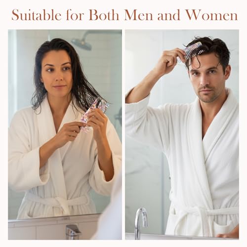 Yuomeaz 2 PCS Wide Tooth Acetate Comb for Curly and Wet Hair