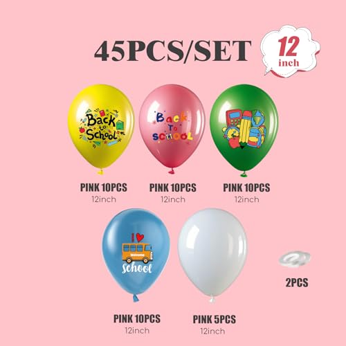 Back to School Balloon Set - 45PCS Classroom Party Decor
