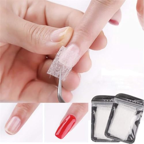 GANPUB 20Pcs Fiberglass Nail Extension Kit with Shape Clips for Repair