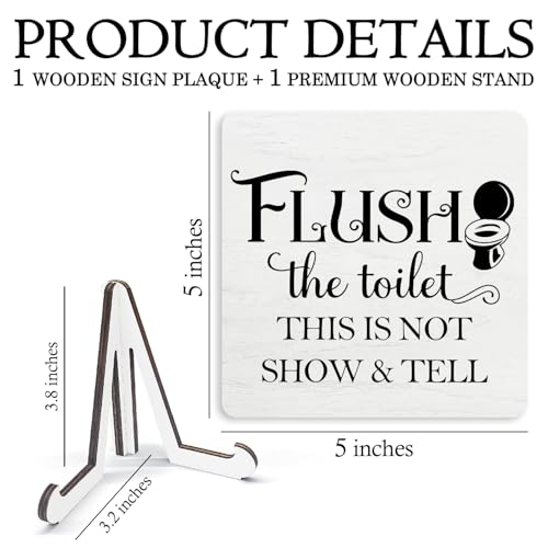 Funny Bathroom Sign - Flush the Toilet 5x5 Wooden Decor