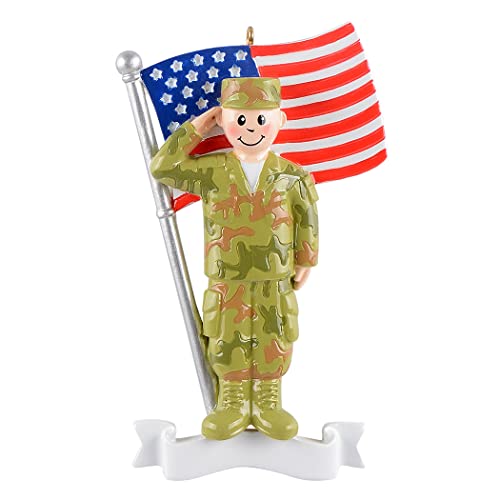Army Soldier Christmas Ornament 2026 Personalized Service Member Keepsake - Army Variation
