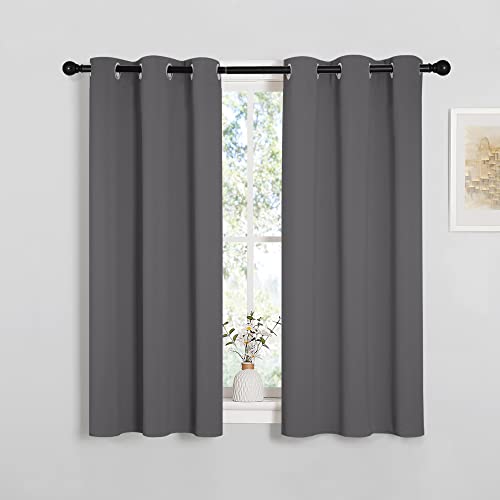 NICETOWN Grey Blackout Curtains - 34" x 45" Thermal Insulated Drapes, 2 Panels