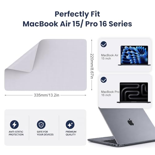 iKammo 2 Pack MacBook Pro 15/16 Screen & Keyboard Cleaning Cloths with Webcam Cover