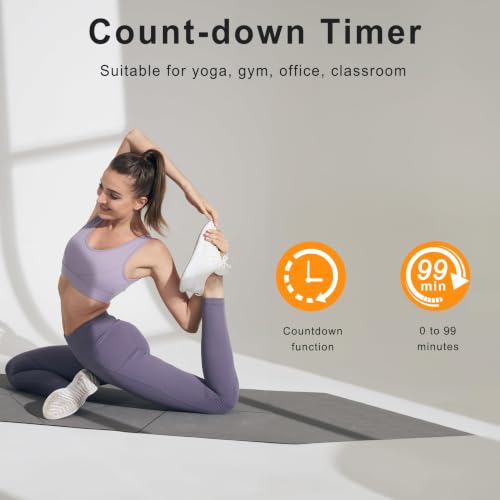Large 16-inch Digital Wall Clock with Countdown Timer & Temperature - Blue Variation