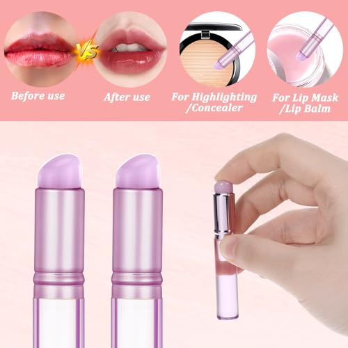 Silicone Nail Art Brush Set 2PCS Purple Ombre Chrome Applicator
