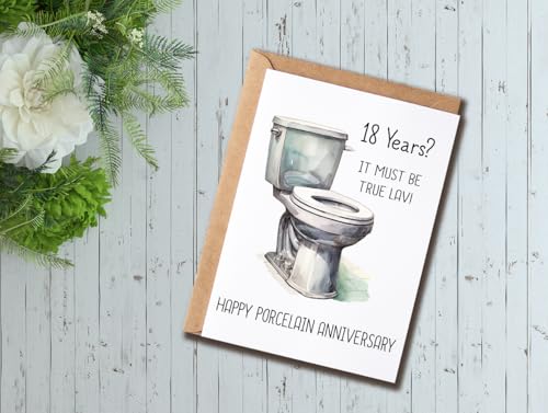 Funny 18th Anniversary Card for Husband & Wife - 5x7