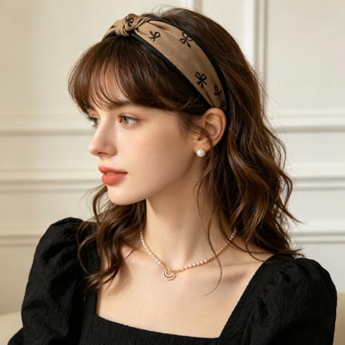Elegant Bow Headband 3-Pack Non-Slip Wide Hair Bands for Women