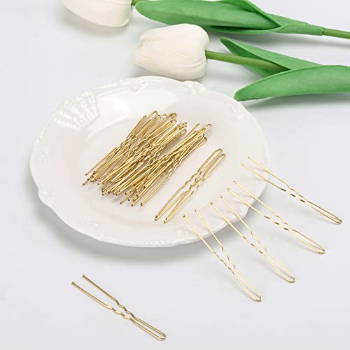 Tbestmax 300 Pcs U-Shaped Hair Bobby Pins 2.8 Inch Gold Hair Grips