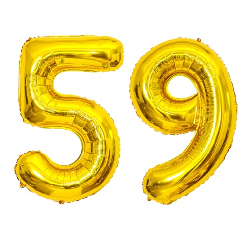 40 Inch Gold Number 59 Balloon for Birthday and Anniversary Celebrations
