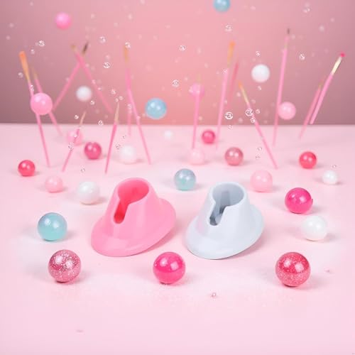 JianShuLian 2 Pcs Anti-Spill Nail Polish Bottle Holder Stand (Pink and White)