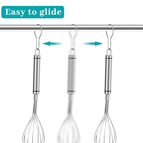 Queekay 60 Pcs Reusable Silver Shower Curtain Hooks - Gourd Design