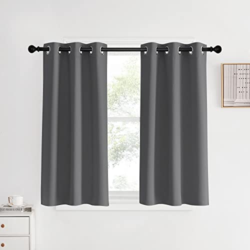 NICETOWN Grey Blackout Curtains Set of 2, 34x40 Thermal Insulated