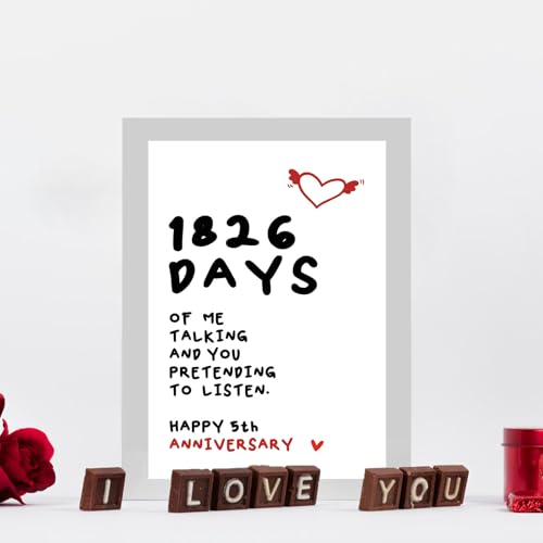 Cute 5 Year Anniversary Card for Him/Her - Romantic Gift