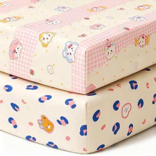 Fitted Baby Crib Sheets 2-Pack, Ultra-Soft Microfiber for Cribs & Toddlers