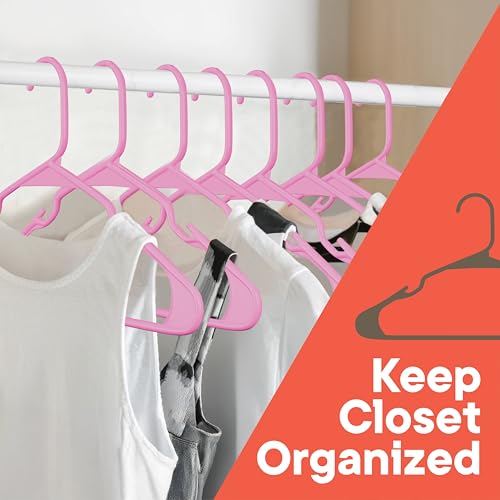 Campior Pink Plastic Hangers 10-Pack – Heavy-Duty Slim & Non-Slip