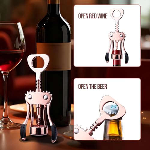 Drincarier Zinc Alloy Wing Corkscrew & Bottle Opener - Sharp, Ergonomic Design