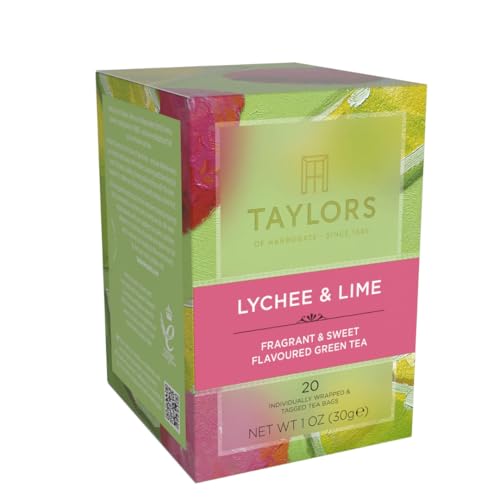 Taylors of Harrogate Lychee & Lime Green Tea, 20 Individually Wrapped Bags