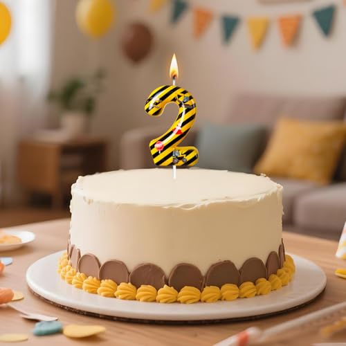 Construction Truck Number 2 Birthday Candle - Cake Topper