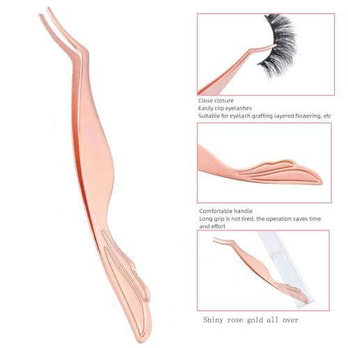JYHi Rose Gold Eyelash Extension Tweezers & Applicator Tool