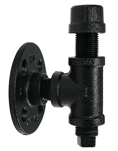 Pipe Decor Heavy Duty Wall-Mounted Robe and Towel Hook Kit - Rustic Black Finish