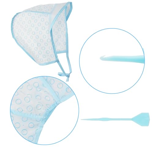 Hair Highlight Cap with Crochet Hook, Blue Dyeing Frosting Kit for Salon and DIY