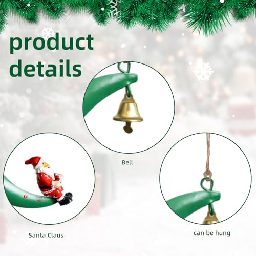 Santa Moon Shape Christmas Pendant Ornament - Festive Decor