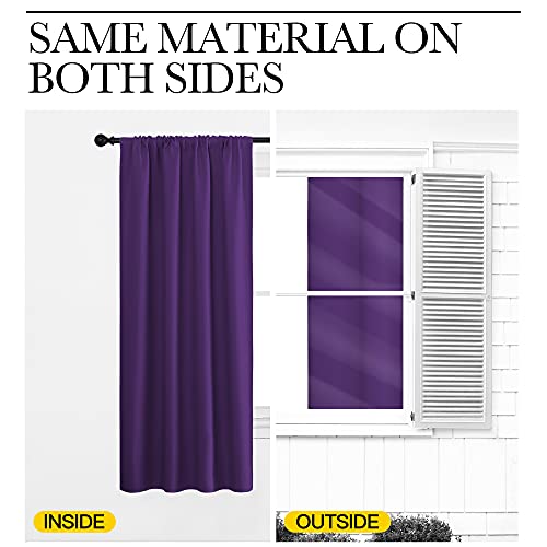 NICETOWN Blackout Curtains - Thermal Insulated Drapes for Small Windows (Royal Purple, 42x30 inches)