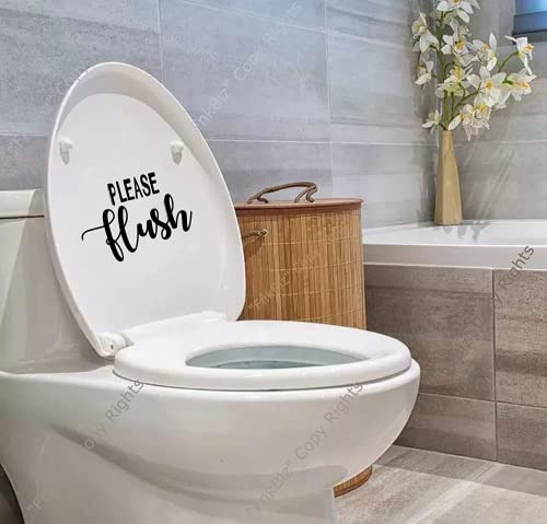 Please Flush Bathroom Decal - Vinyl Sticker for Toilet Seats