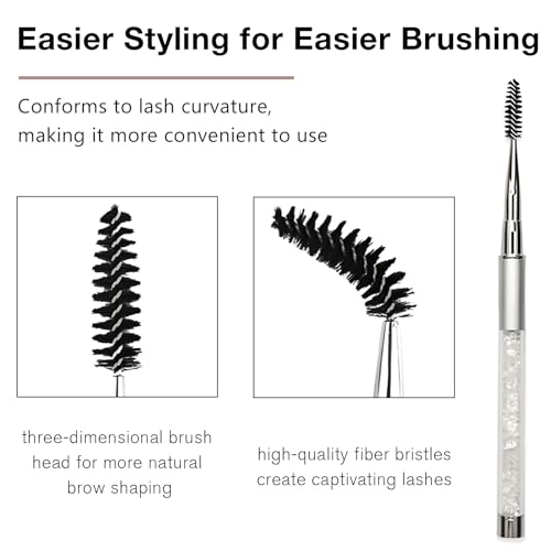 Kootinn 3-Piece Reusable Mascara Spoolies & Brow Brushes with Protective Caps